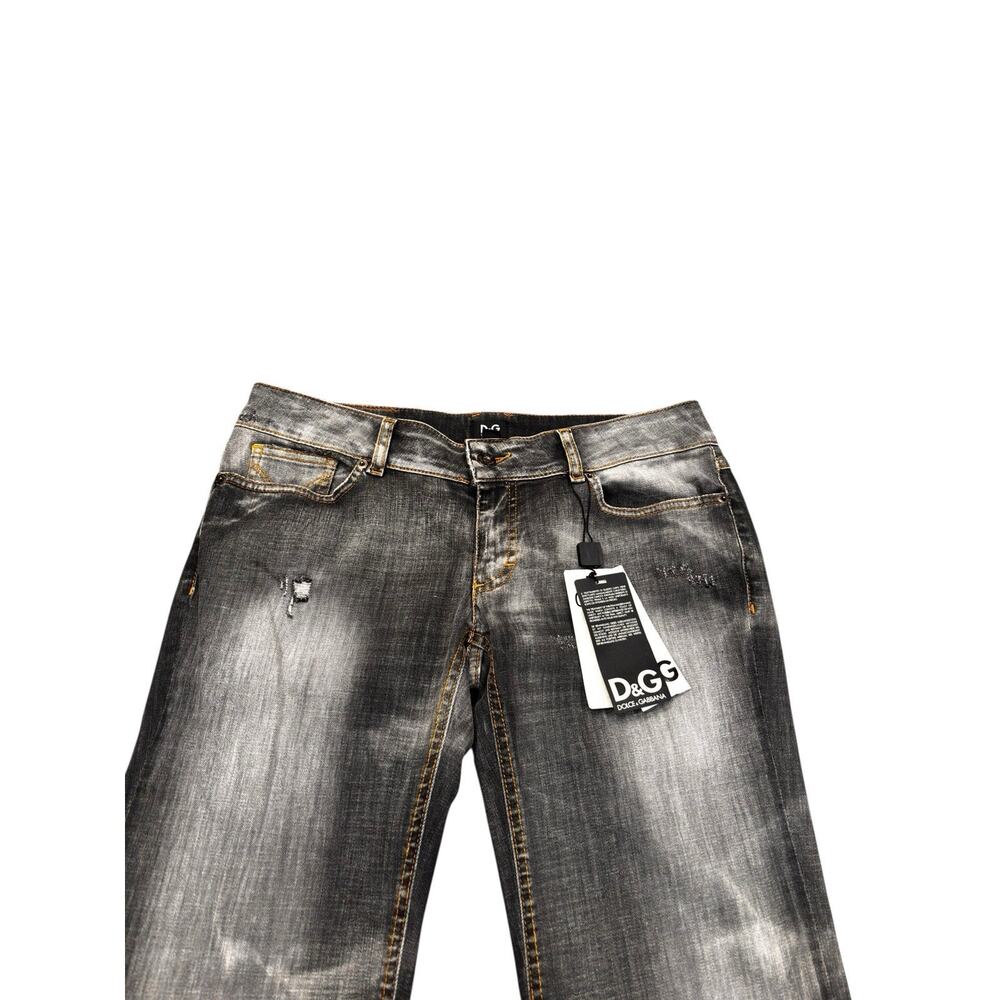 NWT D&G Jeans Sz 30 Low Rise Bootcut Black Distressed Y2K - Picture 3 of 10